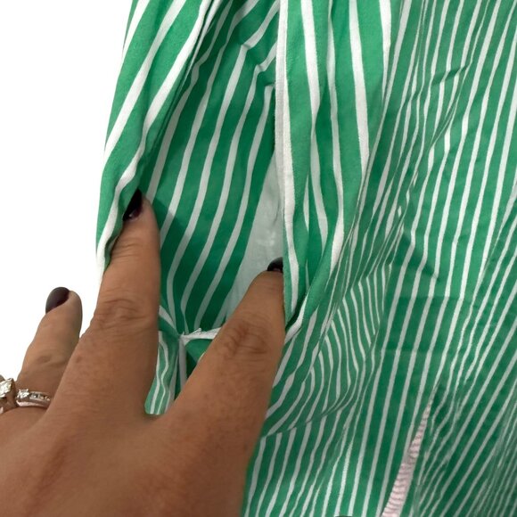Addison Bay Green Pink Striped Cabana Button Down Casual Maxi Dress Womens Small - Picture 7 of 7